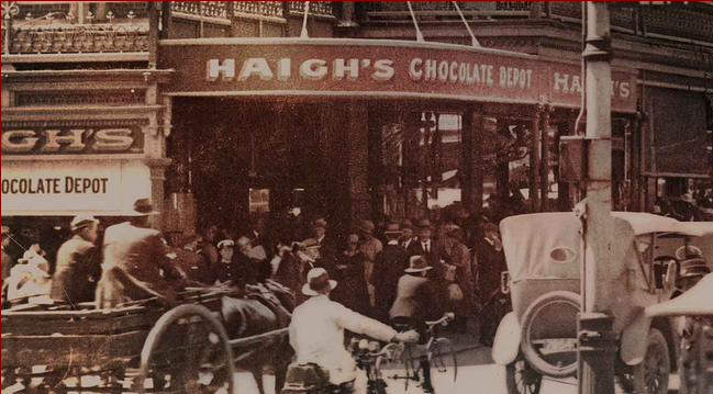 Haighs Chocolate Depot, Bee-Hive Corner, circa 1922