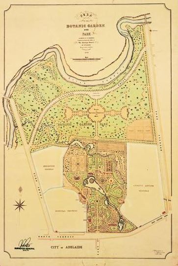 Plan of the Botanic Garden and Park as designed by Dr. Schomburgk